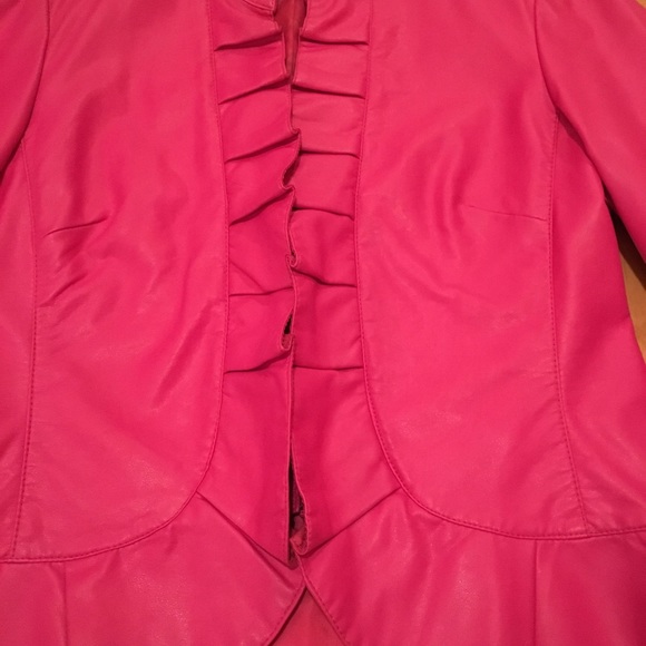 INC Pink Leather Like Jacket - Picture 4 of 8